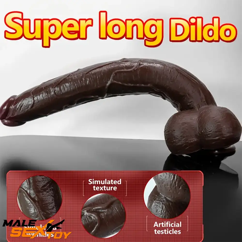 12.2in 14.1in 16.5in Extra Long Big Ebony Silicone Dildo For Adults Male Sex Toy