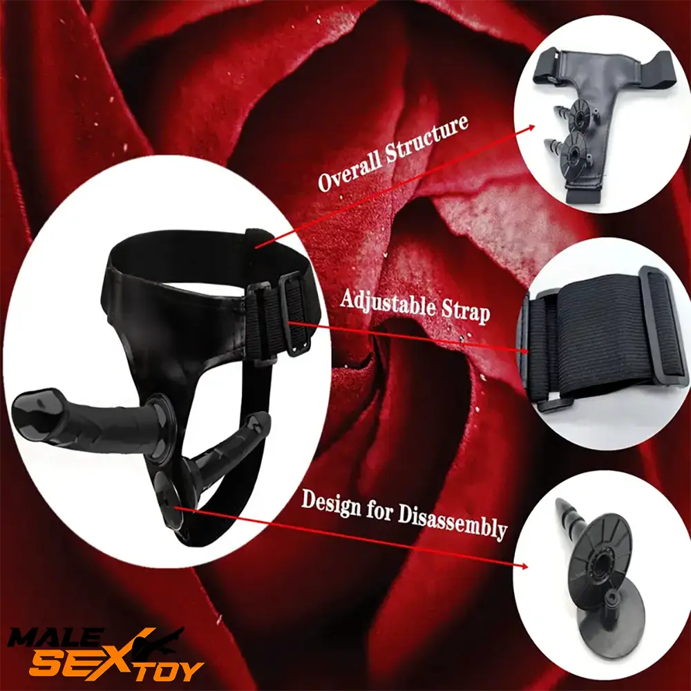 5.9in 7.1in Wearable Adjustable Panty Harness Strap on Dildo Love Toy Male Sex Toy
