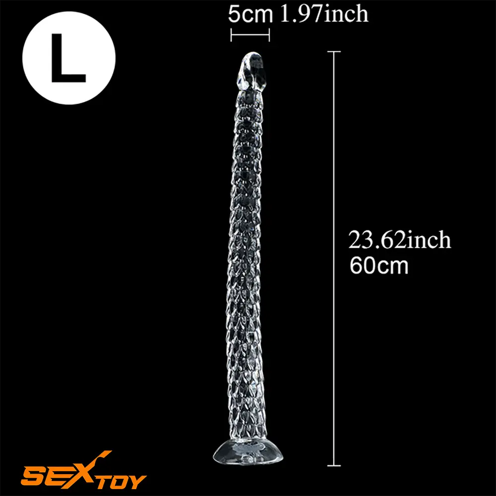 15.75in 19.69in 23.62in Huge Long Snake Scaly Clear Dildo Adult Love Male Sex Toy