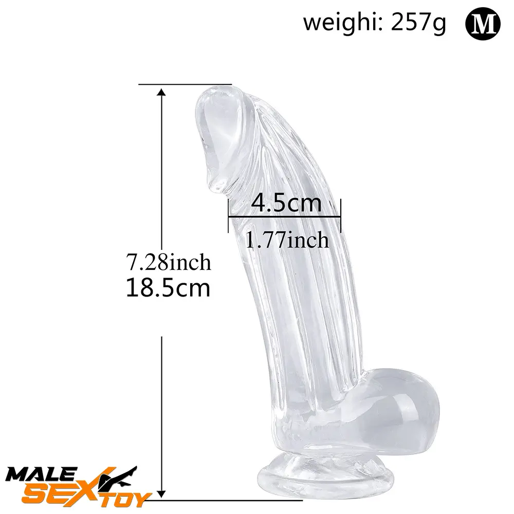 6.3in 7.28in 8.66in Realistic Clear Women Big Dildo With Suction Cup Male Sex Toy