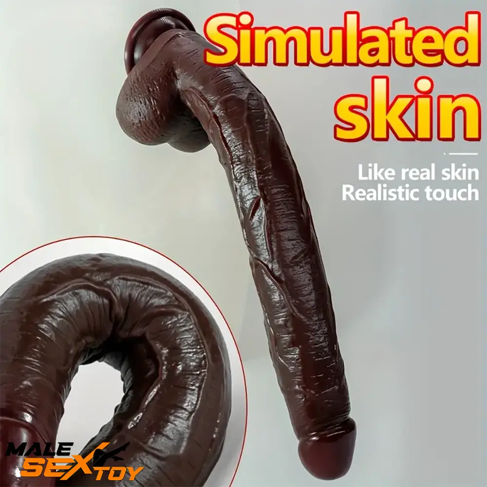 12.2in 14.1in 16.5in Extra Long Big Ebony Silicone Dildo For Adults Male Sex Toy