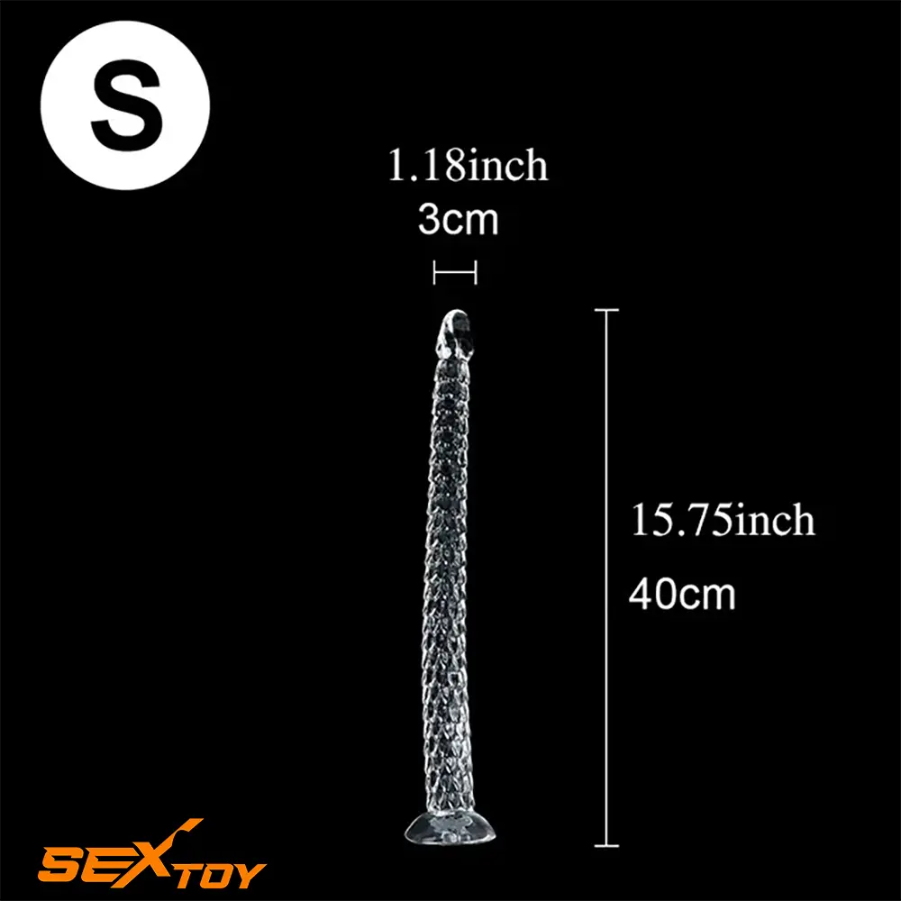 15.75in 19.69in 23.62in Huge Long Snake Scaly Clear Dildo Adult Love Male Sex Toy