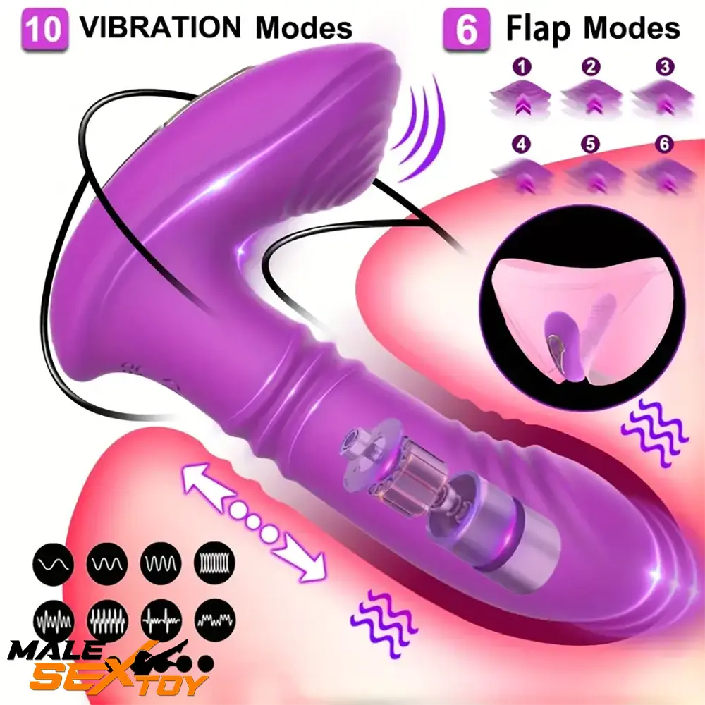 5.7in Vibrating Thrusting Flapping Wearable Dildo Automatic G Spot Male Sex Toy