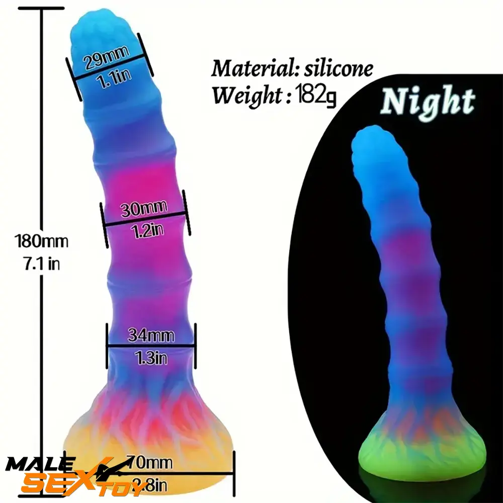 6in 6.1in 6.7in 7.1in Soft Silicone Luminous Monster Anal Prostate Dildo Male Sex Toy