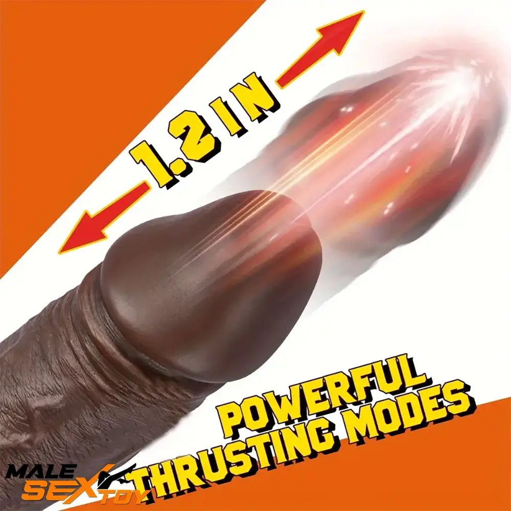 8.7in Silicone 4in1 Heating Thrusting Vibrating Rotation Electric Dildo Male Sex Toy