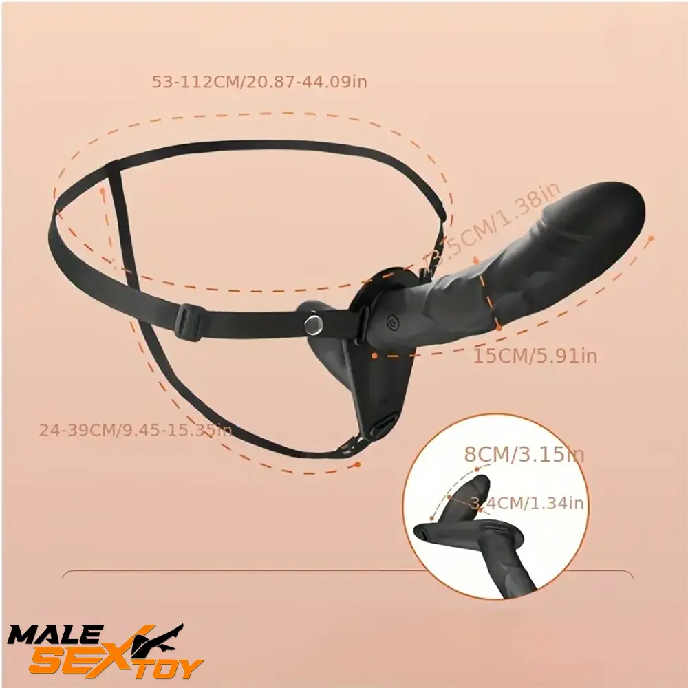 5.91in Silicone Soft Vibrating Automatic Lesbian Strap on Dual Dildo Male Sex Toy