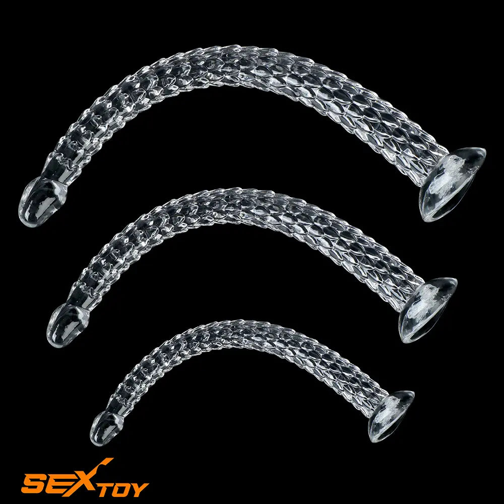 15.75in 19.69in 23.62in Huge Long Snake Scaly Clear Dildo Adult Love Male Sex Toy