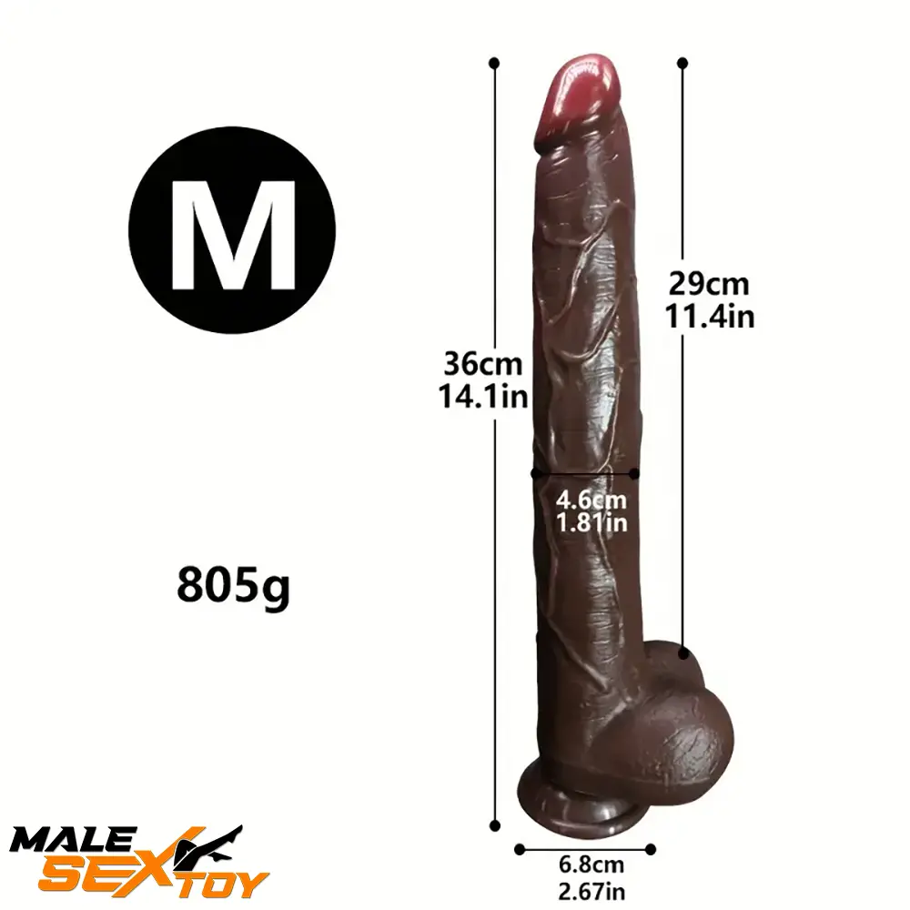 12.2in 14.1in 16.5in Extra Long Big Ebony Silicone Dildo For Adults Male Sex Toy