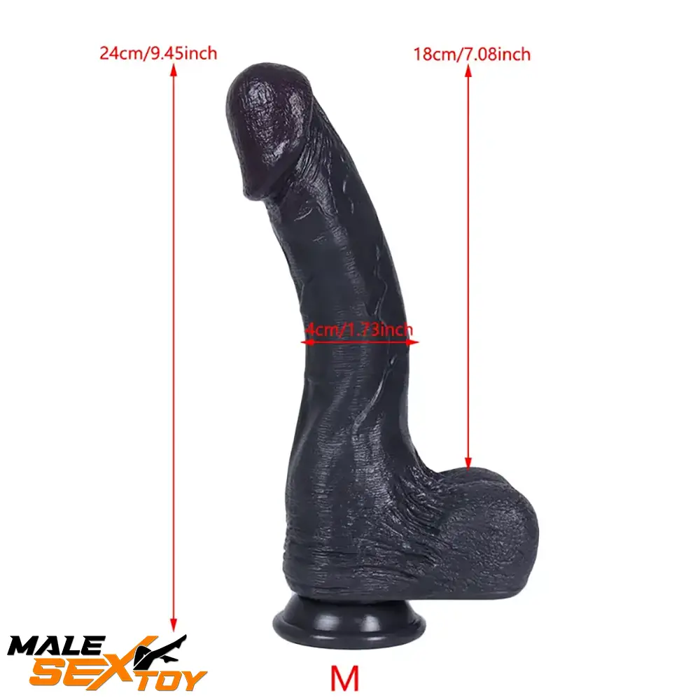 8.26in 9.45in 11.02in Big Ebony Realistic Silicone Soft Dildo Love Toy Male Sex Toy