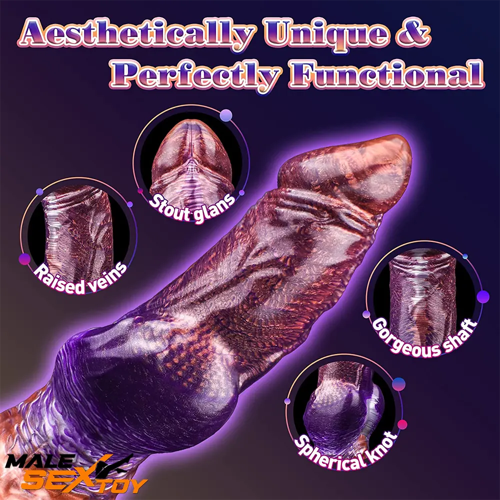 9.06in Silicone Soft Fantasy Big Wolf Knot Animal Dildo Suction Cup Male Sex Toy