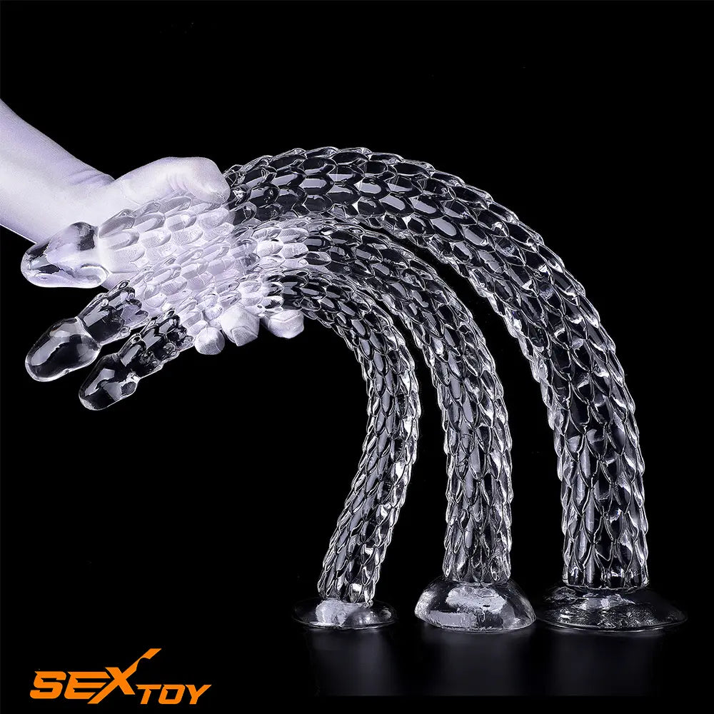 15.75in 19.69in 23.62in Huge Long Snake Scaly Clear Dildo Adult Love Male Sex Toy