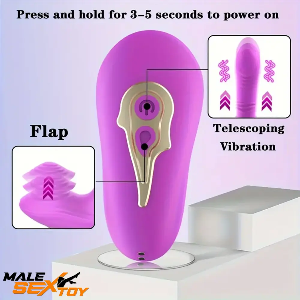 5.7in Vibrating Thrusting Flapping Wearable Dildo Automatic G Spot Male Sex Toy