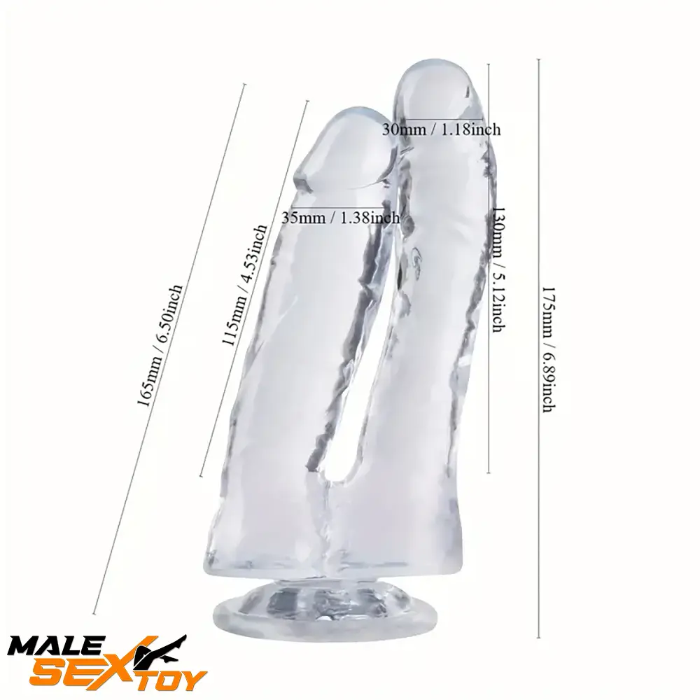 6.89in Lifelike Double Penetration Dildo For Anal Clit Realistic Dilator Male Sex Toy