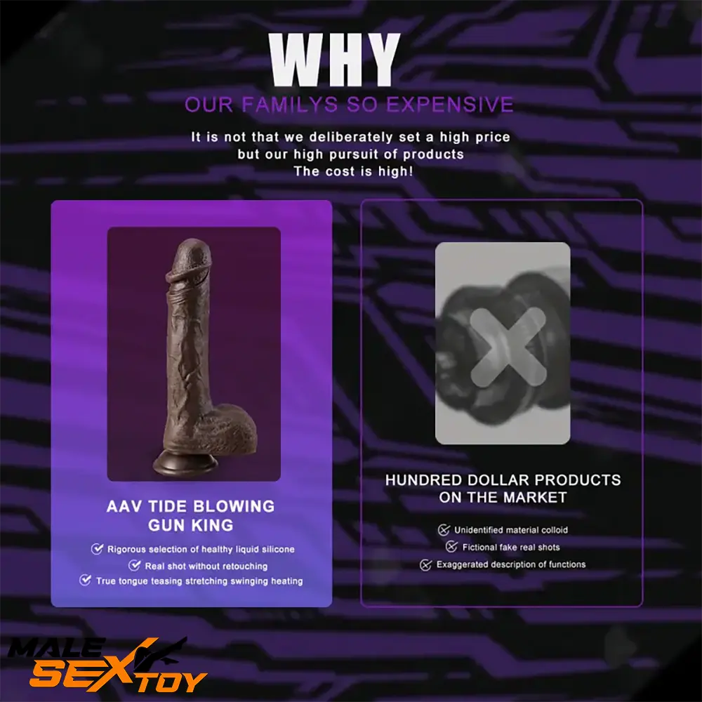 8.7in Ebony 4in1 Heating Thrusting Automatic Rotation Remote Dildo Male Sex Toy