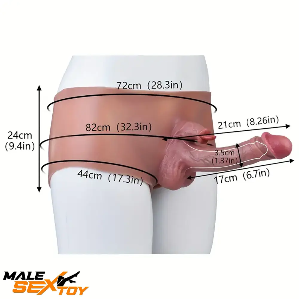 8.26in Realistic Silicone Big Hollow Dildo Pants Sleeve For Vagina Male Sex Toy
