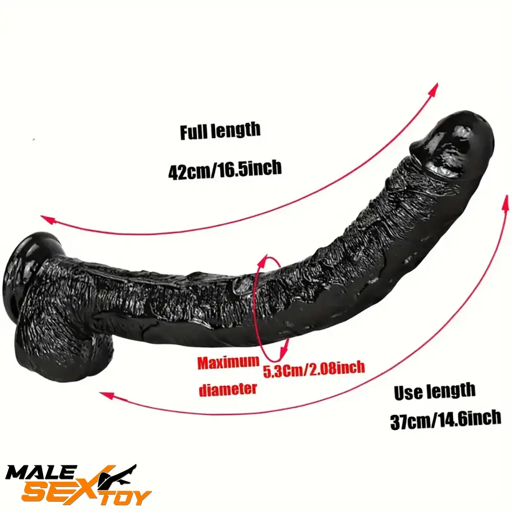 16.5in Realistic Large Long Black Anal Dildo For Female Prostate Toy Male Sex Toy