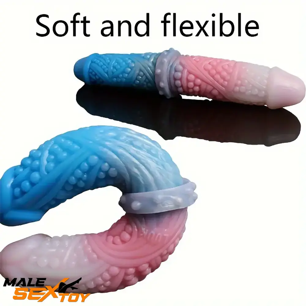 10.62in Tortoise Design Silicone Soft Large Double-headed Spiked Dildo Male Sex Toy