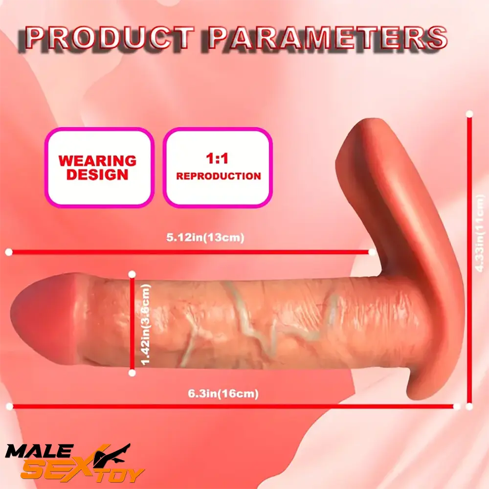 6.3in Silicone Heating Thrusting Vibrating Automatic Wearable Dildo Male Sex Toy