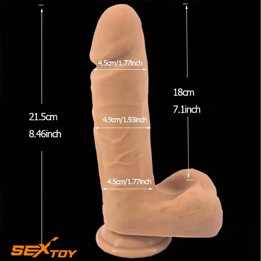 8.46in Realistic Large Silicone Soft Anal Double Layer Dildo For Prostate Male Sex Toy