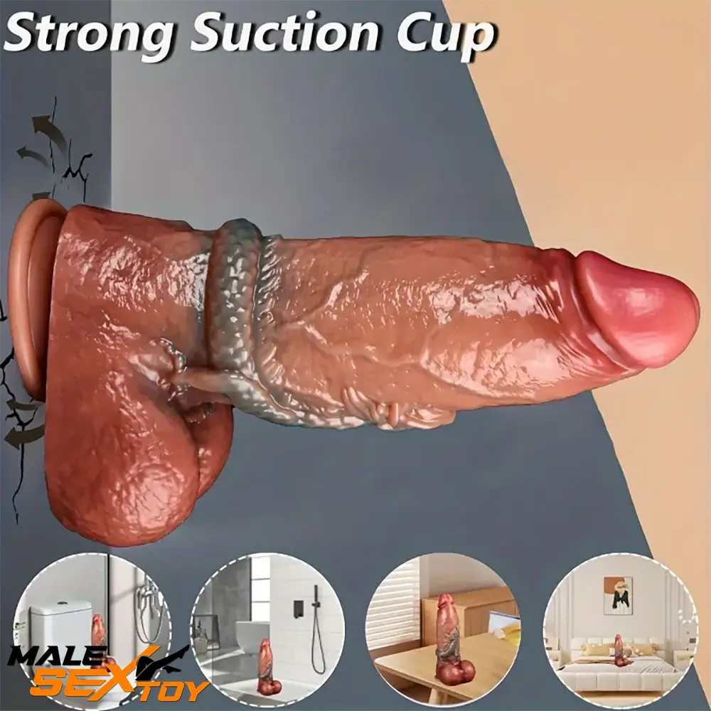 7.87in Soft Lifelike Silicone Dildo With Dragon Design For Women Lovers Male Sex Toy