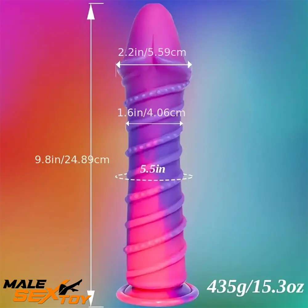 9.8in Odd Silicone Soft Big Dildo With Thread Pseudo Penis Sex Toy Male Sex Toy