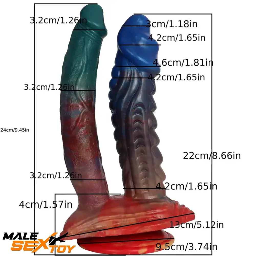 9.45in 10.63in Colorful Silicone Big Double-headed Penetration Dildo Male Sex Toy