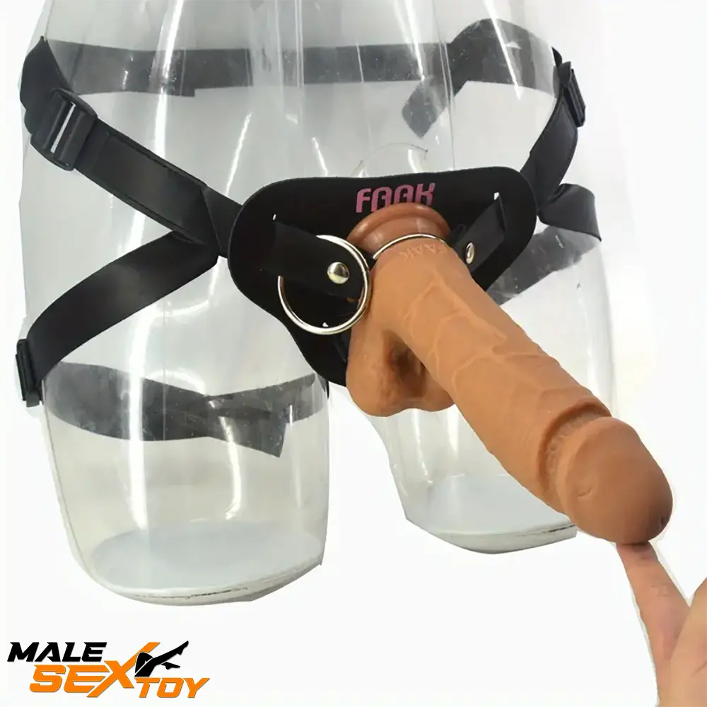 8.46in Realistic Large Silicone Soft Anal Double Layer Dildo For Prostate Male Sex Toy