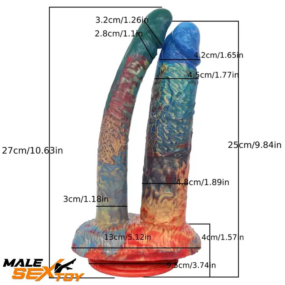 9.45in 10.63in Colorful Silicone Big Double-headed Penetration Dildo Male Sex Toy