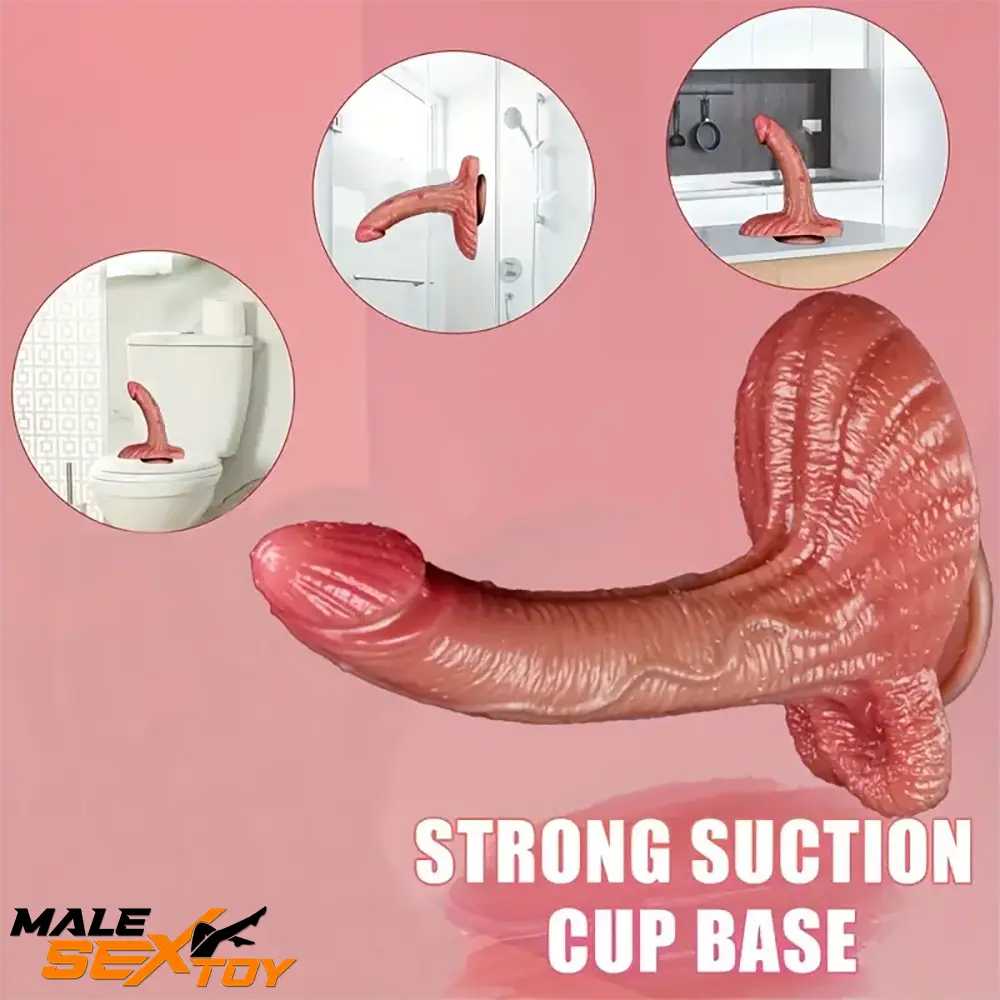 8.26in Soft Real Big Looking Silicone Women Dildo For Hand-Free Love Male Sex Toy