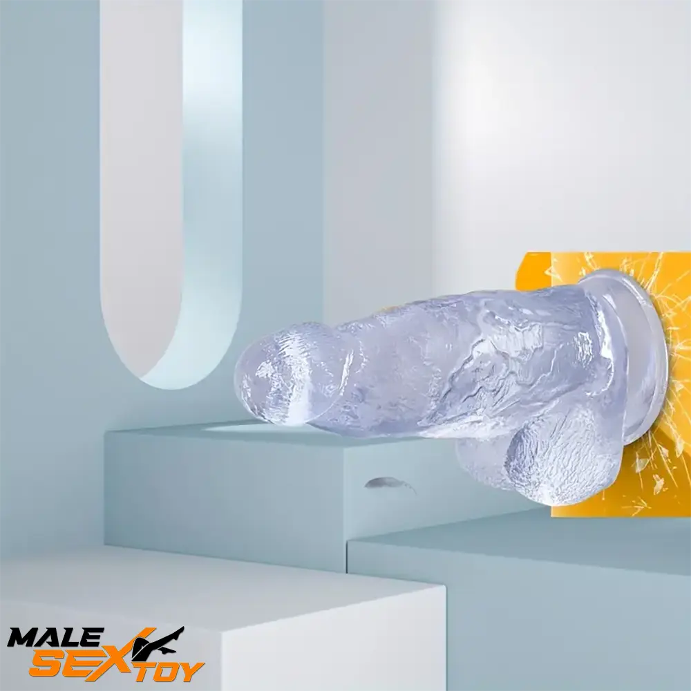 9.25in Realistic Clear Rubber Dildo With Small Conical Head Adult Love Male Sex Toy