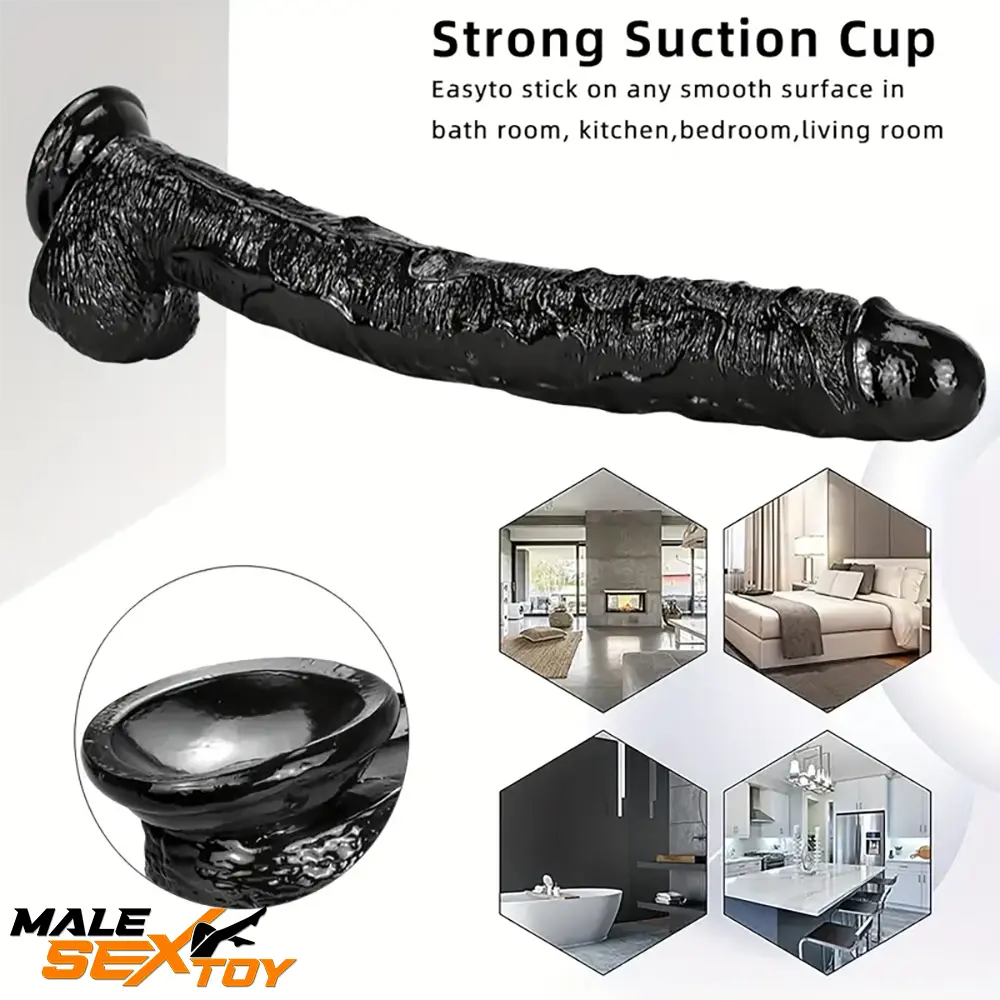 16.5in Realistic Large Long Black Anal Dildo For Female Prostate Toy Male Sex Toy