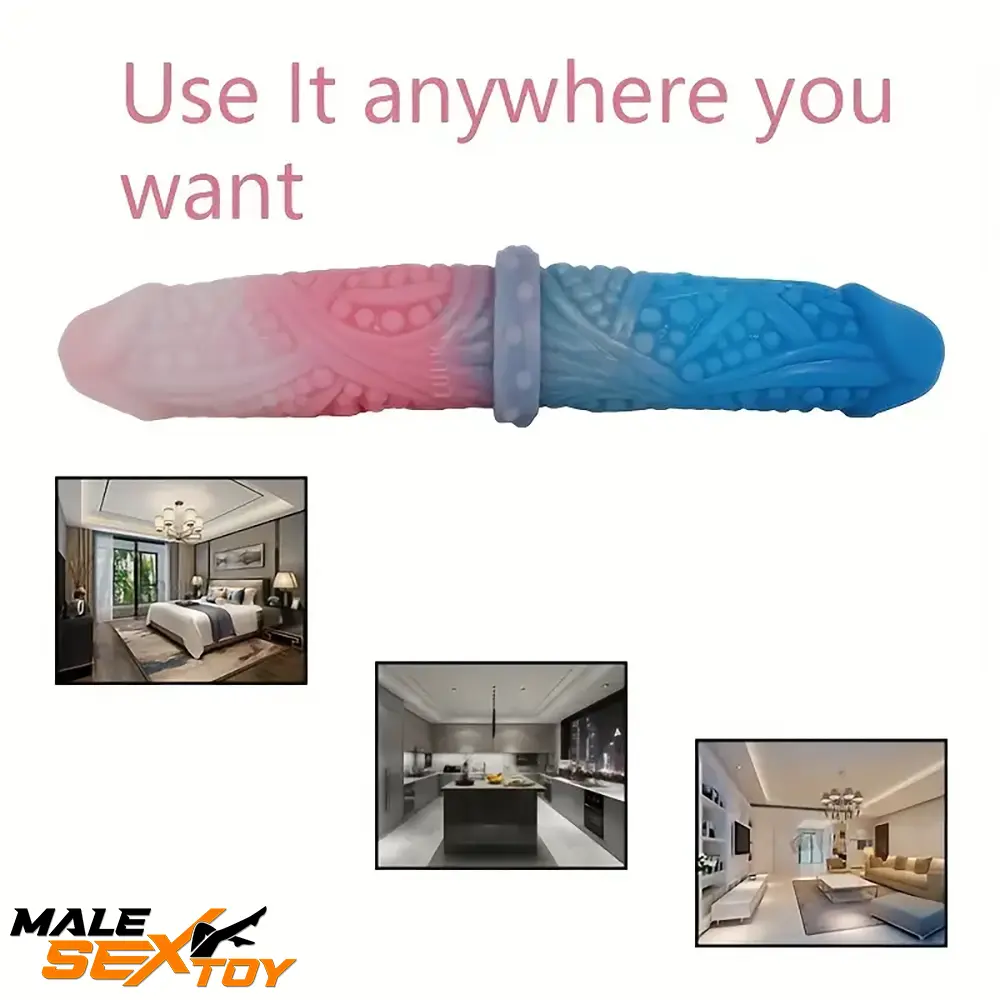 10.62in Tortoise Design Silicone Soft Large Double-headed Spiked Dildo Male Sex Toy