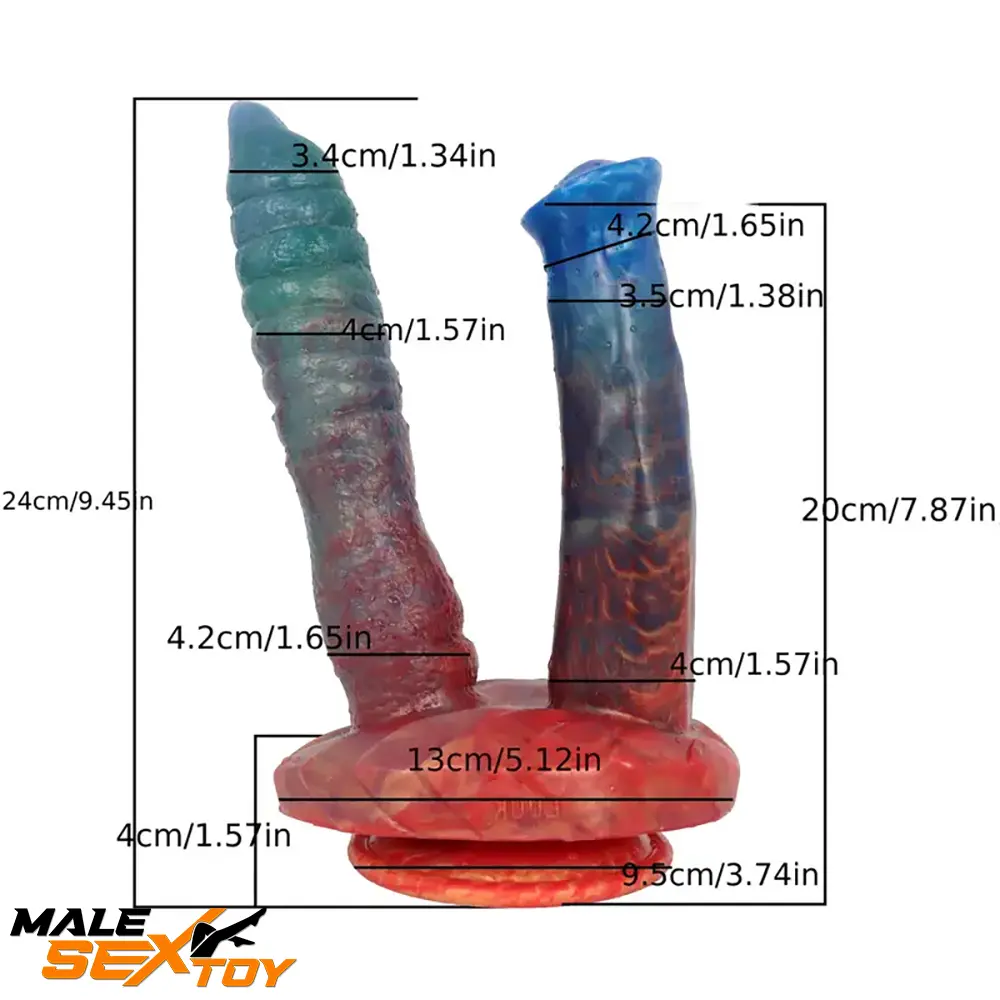 9.45in 10.63in Colorful Silicone Big Double-headed Penetration Dildo Male Sex Toy
