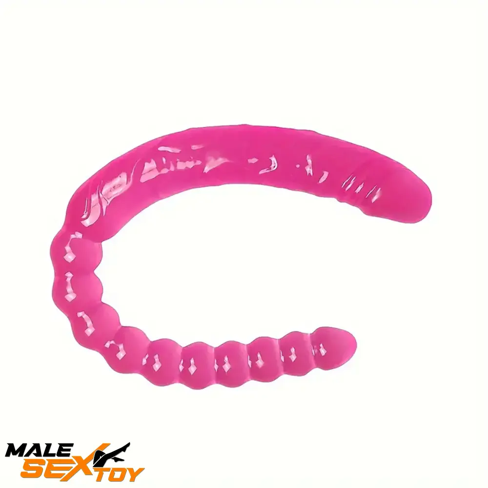 17.72in Extra Long Double Heads Crystal Pink Simulation Anal Dildo Male Sex Toy