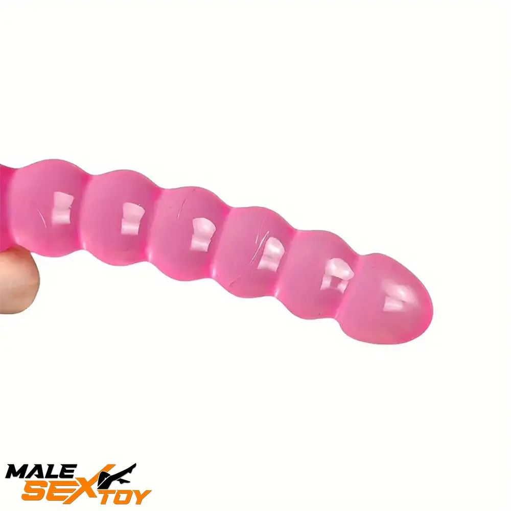 17.72in Extra Long Double Heads Crystal Pink Simulation Anal Dildo Male Sex Toy