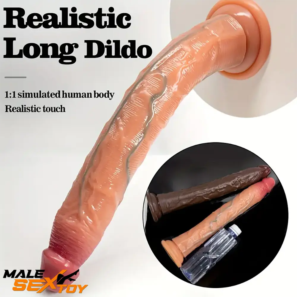 13.58in Realistic Large Long Silicone Soft Prostate Dildo For Male Female Male Sex Toy
