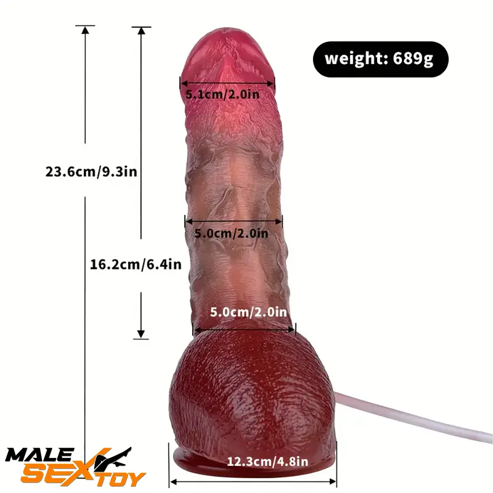 9.3in Soft Real Silicone G Spot Squirting Anal Dildo With Blood Vessel Male Sex Toy