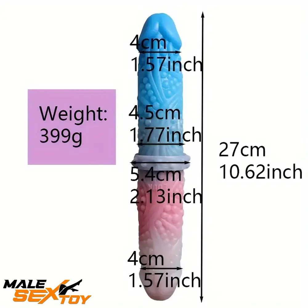 10.62in Tortoise Design Silicone Soft Large Double-headed Spiked Dildo Male Sex Toy