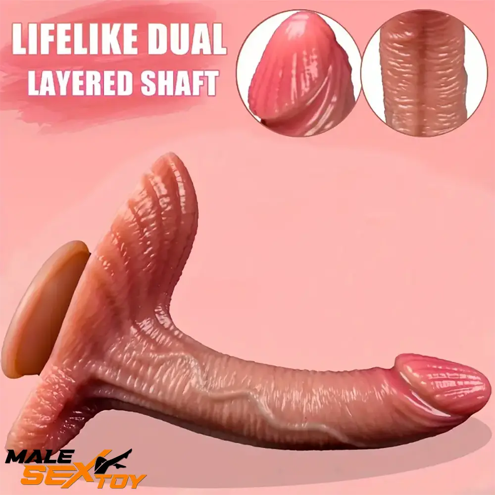 8.26in Soft Real Big Looking Silicone Women Dildo For Hand-Free Love Male Sex Toy