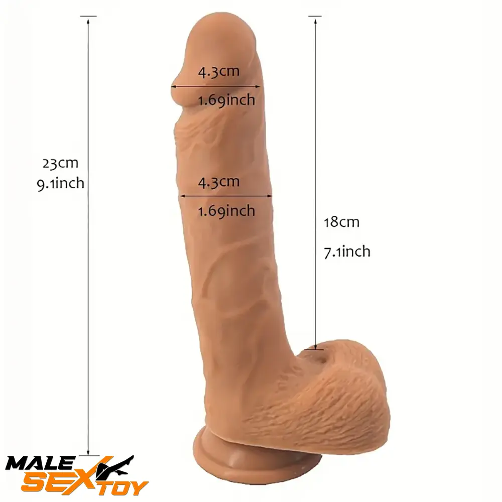 9.1in Silicone Soft Large Dual Density Strap On Dildo For Adults Love Male Sex Toy