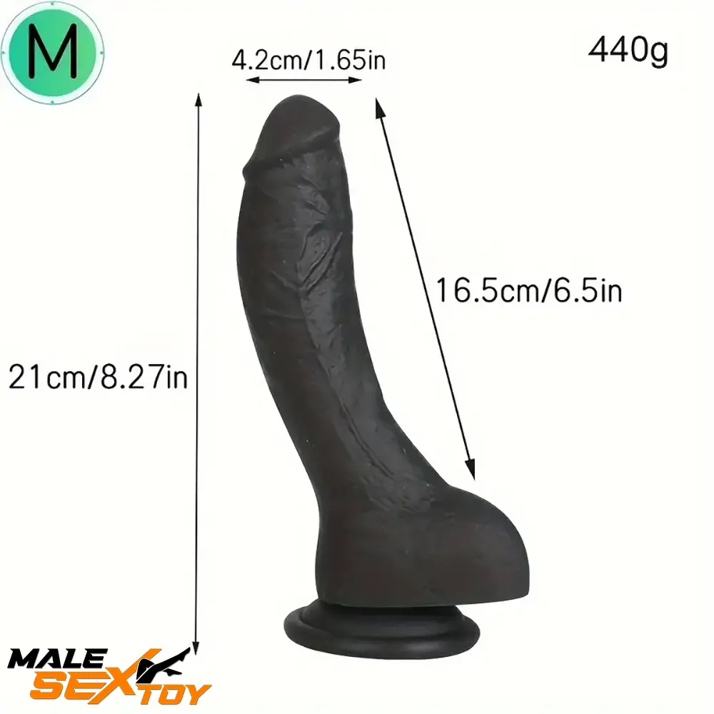 7.28in 8.27in 10.04in Soft Real Ebony Big Looking Silicone Prostate Dildo Male Sex Toy
