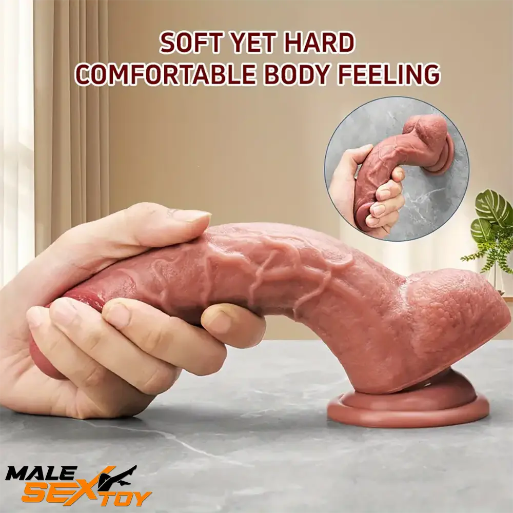 7.48in Realistic Silicone Soft Dildo For Female Male Love Pleasure Toy Male Sex Toy