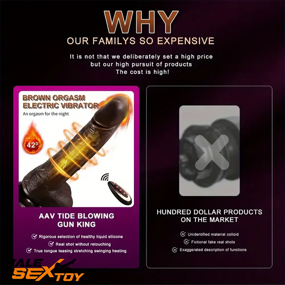8.7in Soft Big Silicone Thrusting Rotating Heating Remote Auto Dildo Male Sex Toy