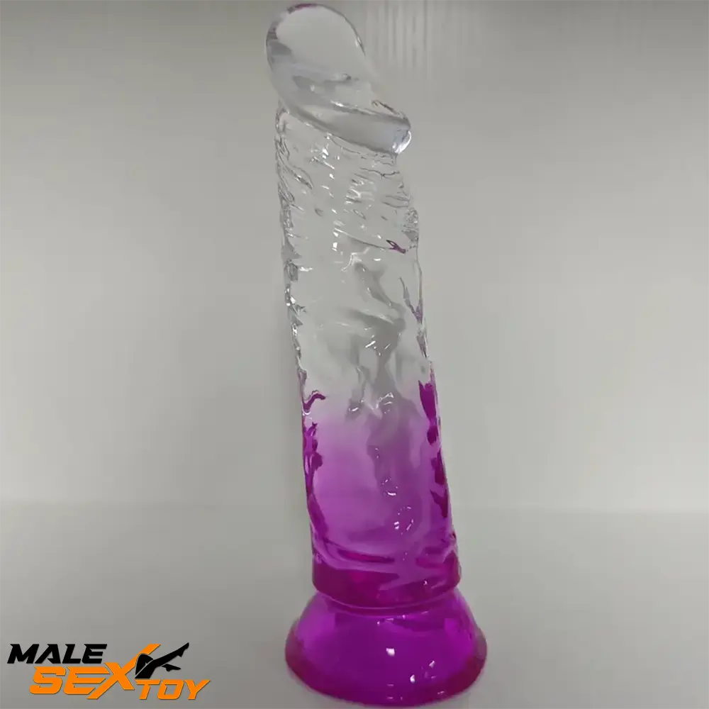 7.28in Soft Silicone Clear Real Dildo For G-Spot Clitoris Prostate Toy Male Sex Toy