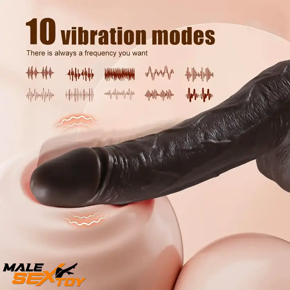 8.7in Soft Big Silicone Thrusting Rotating Heating Remote Auto Dildo Male Sex Toy