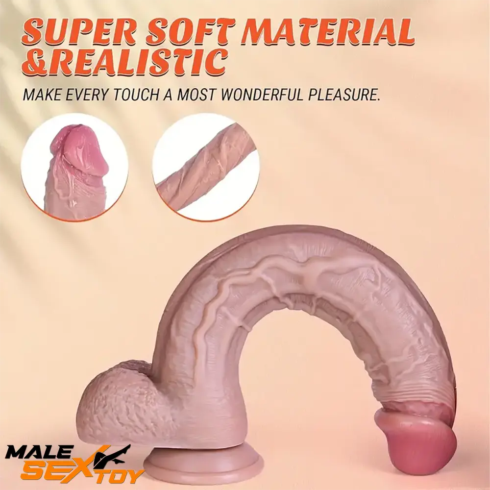 11.42in Realistic Large Silicone Soft Skin Feel Dildo Prostate Massager Male Sex Toy