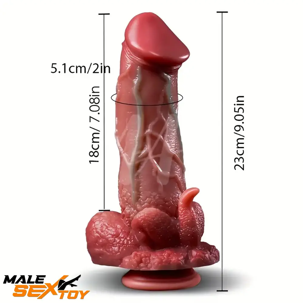 9.05in Dragon Vibrating Thrusting Big Silicone Soft Real Auto Dildo Male Sex Toy