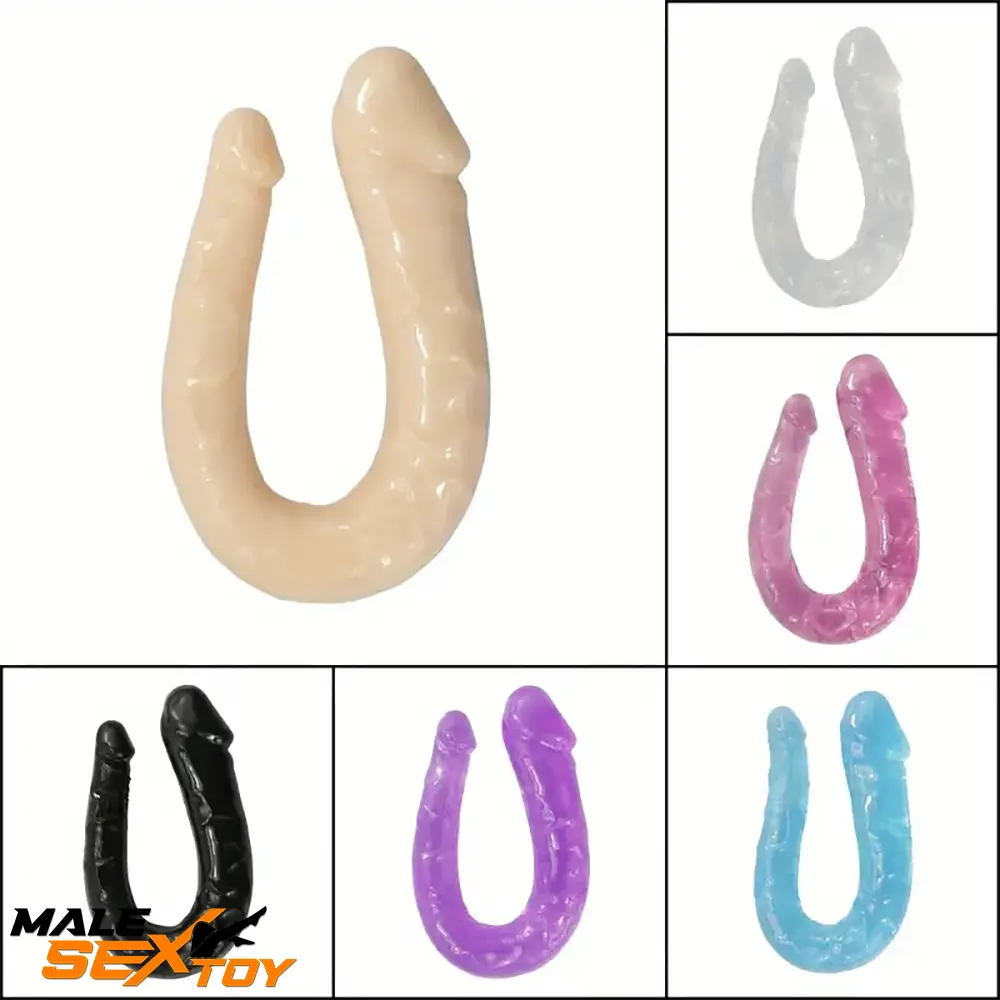 5.51in U-shaped Double Headed Penis Real Dildo For G-Spot Lover Male Sex Toy