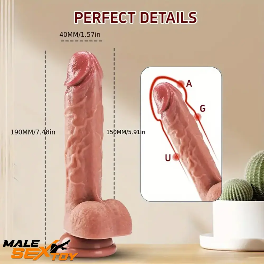 7.48in Realistic Silicone Soft Dildo For Female Male Love Pleasure Toy Male Sex Toy