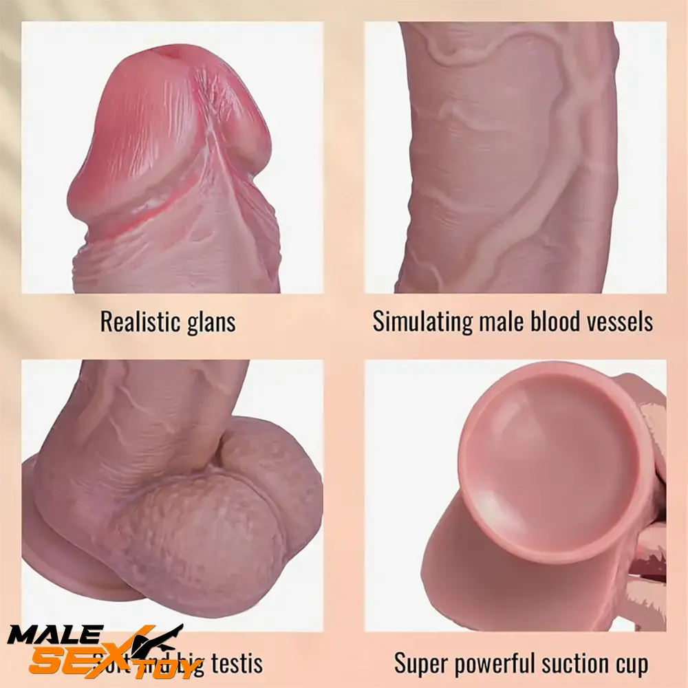 11.42in Realistic Large Silicone Soft Skin Feel Dildo Prostate Massager Male Sex Toy